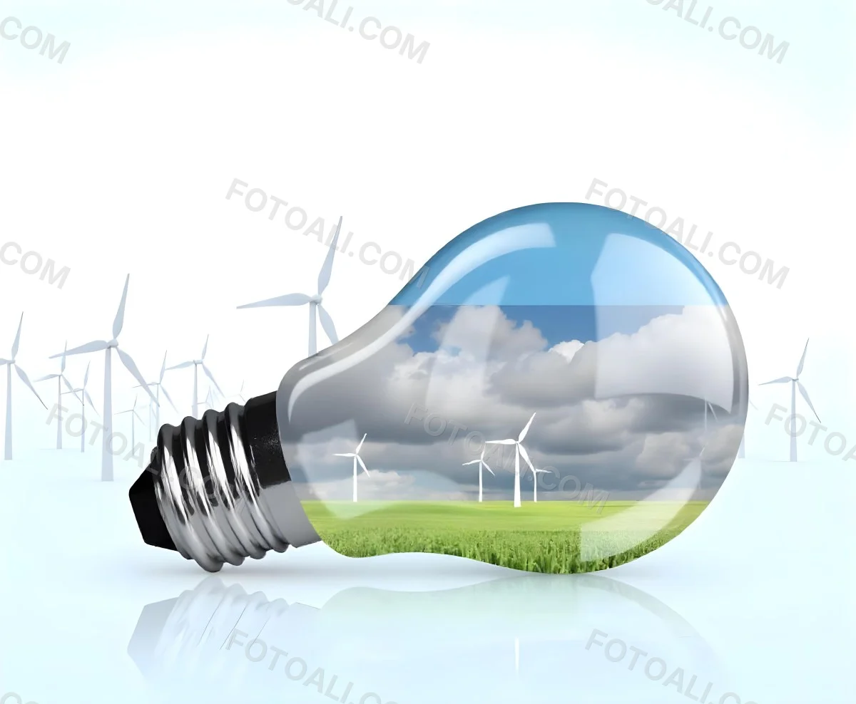 A Hand Holding A Light Bulb With Green Grass On Top Of It Solar Panels In A Green Field And A Blue Sky 118 6368