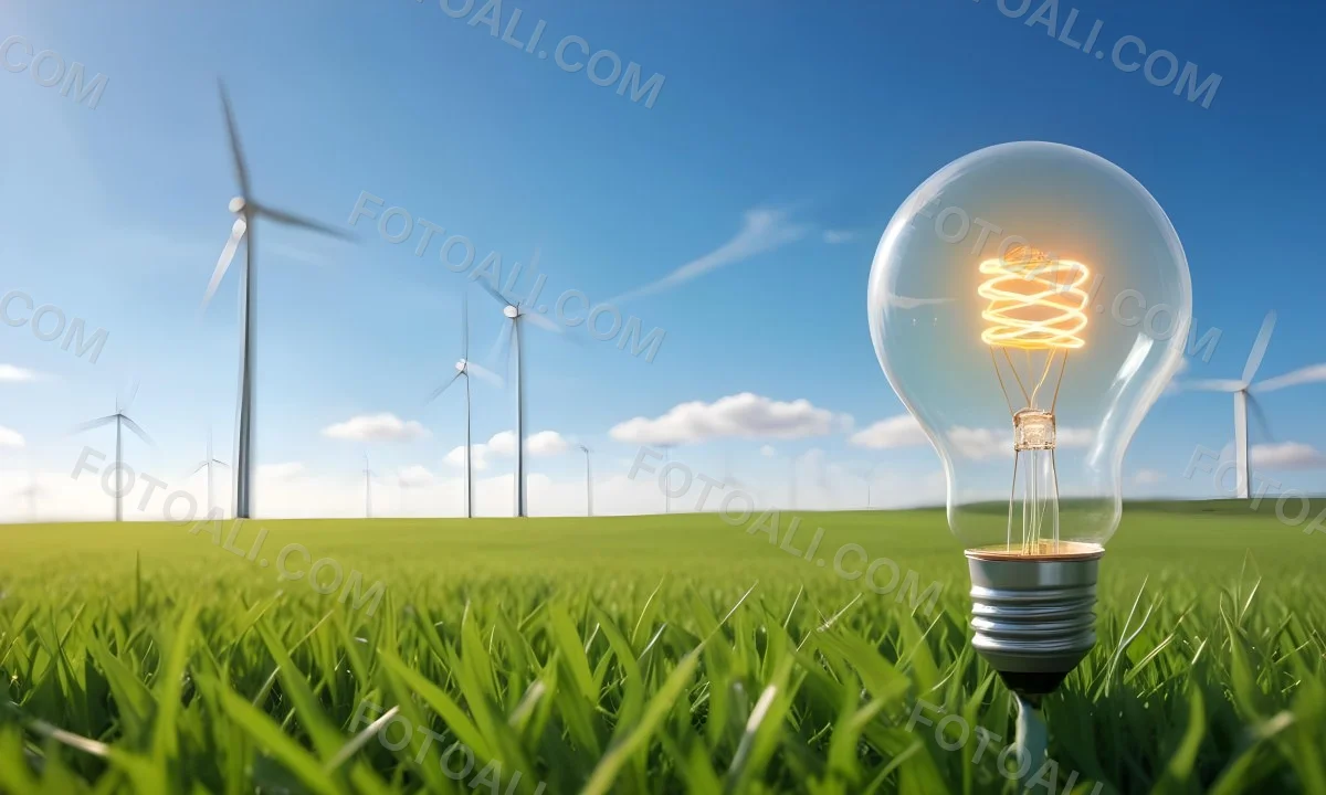 A Hand Holding A Light Bulb With Green Grass On Top Of It Solar Panels In A Green Field And A Blue Sky 93 Bb66