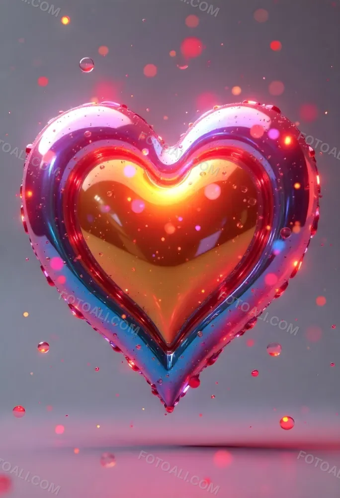 A Heart With Rainbow Colors And A Glossy Finish Vibrant Colors Radiating From The Center Creating A Dynamic And Eye Catching Background Love And Pride 1 196b