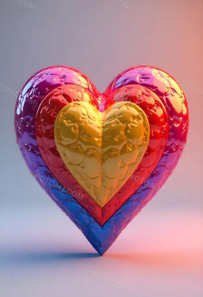 A Heart With Rainbow Colors And A Glossy Finish Vibrant Colors Radiating From The Center Creating A Dynamic And Eye Catching Background Love And Pride 23 6e5b
