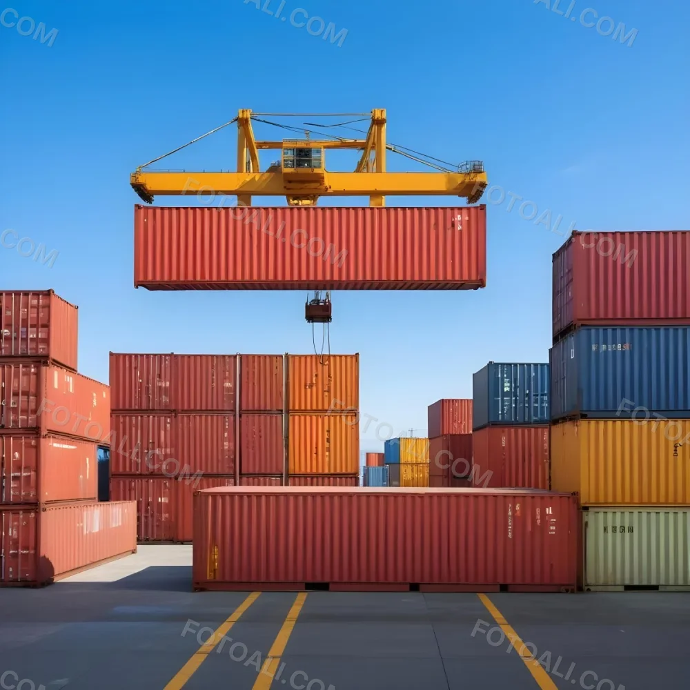 A Large Cargo Container Ship Being Loaded With Colorful Shipping Containers With A Crane Lifting A Container Onto The Ship The Background Shows A Clear Blue Sky 11 60a6