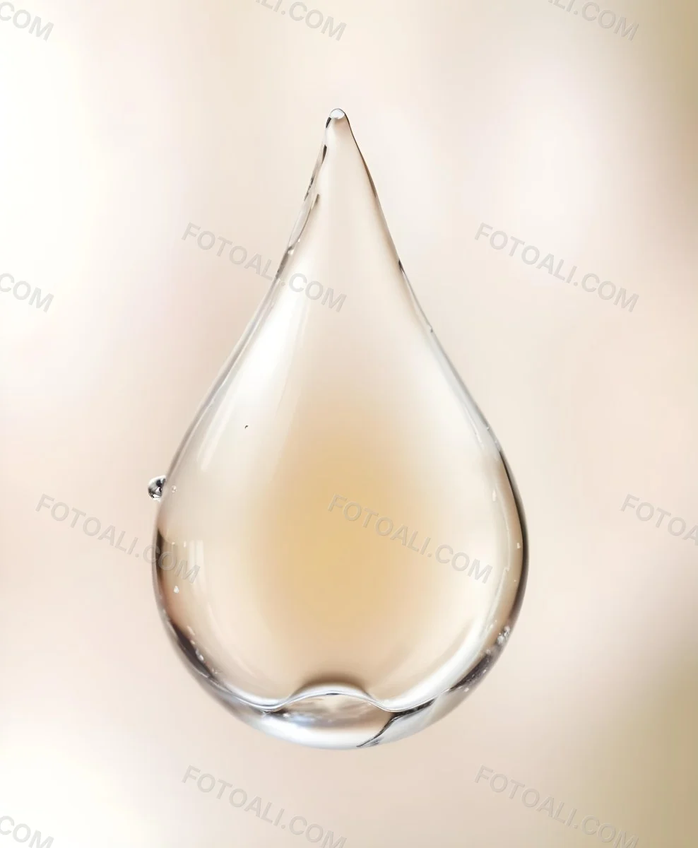 A Large Clear Glass Teardrop Shaped Object Filled With A Golden Liquid 4 D69c