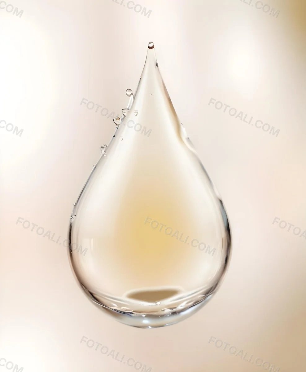 A Large Clear Glass Teardrop Shaped Object Filled With A Golden Liquid 7 0729