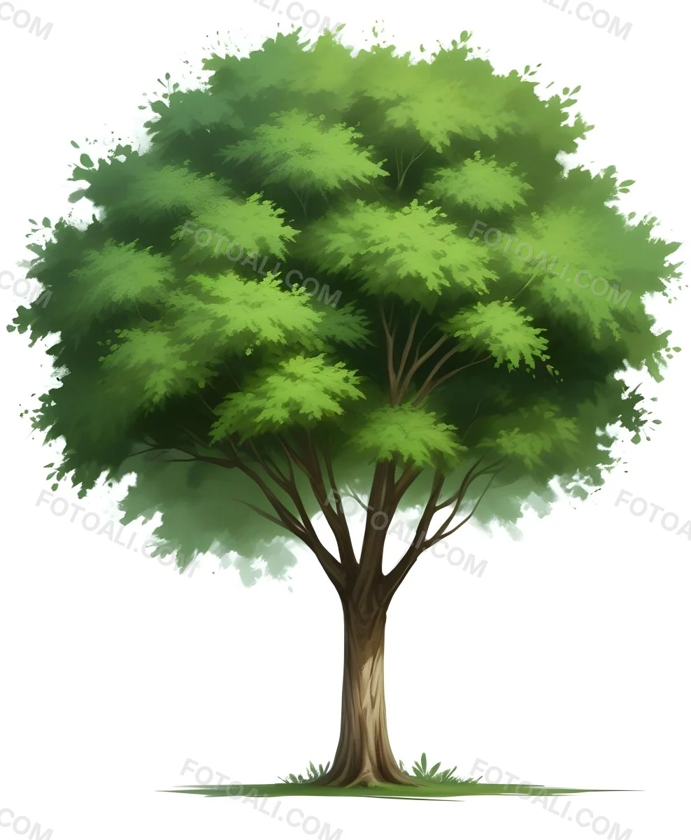 A Large Lush Green Tree With A Thick Trunk And Full Canopy Of Leaves In A Forest Setting With A Blurred Verdant Background 3 2300