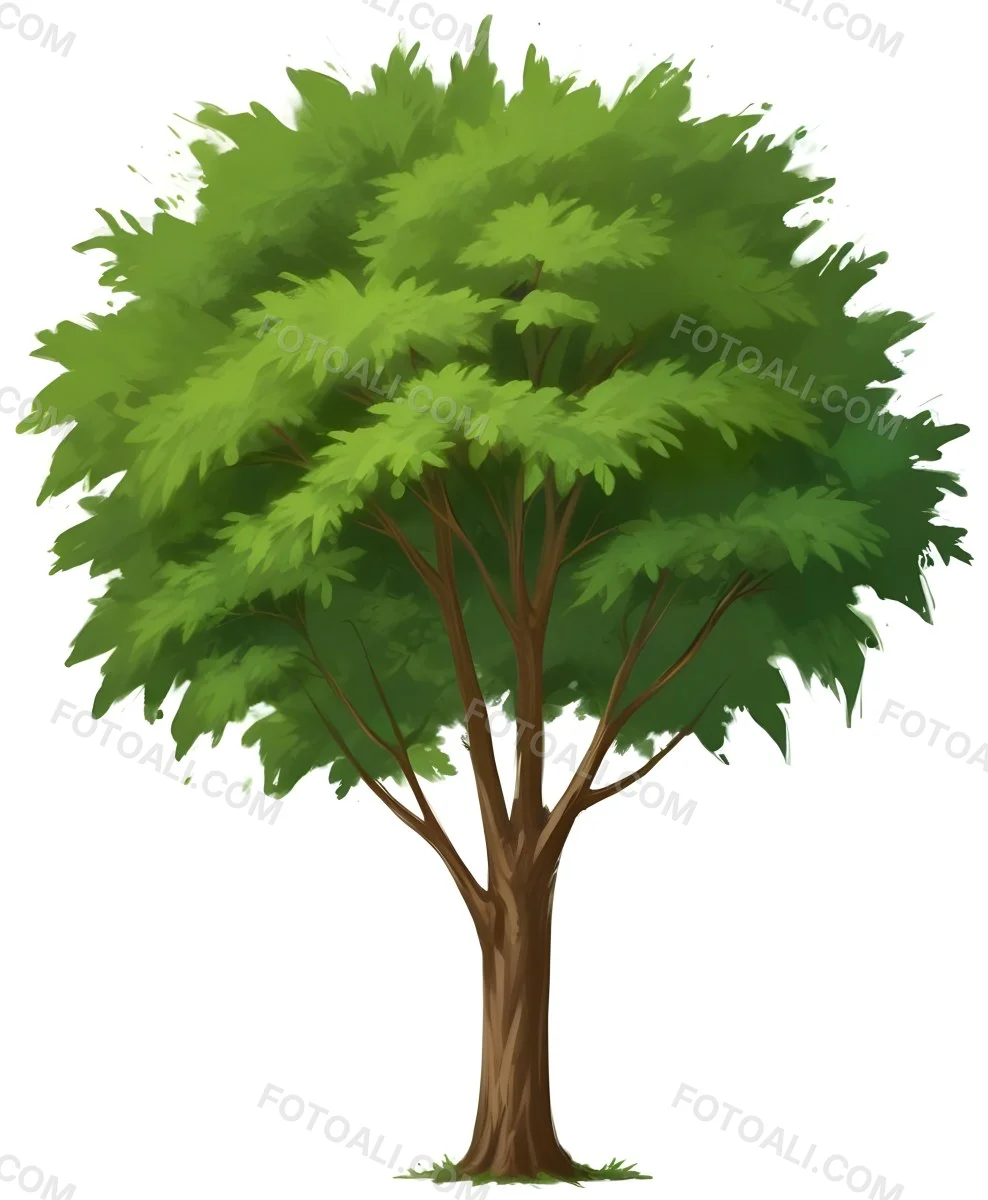 A Large Lush Green Tree With A Thick Trunk And Full Canopy Of Leaves In A Forest Setting With A Blurred Verdant Background 4 5e77