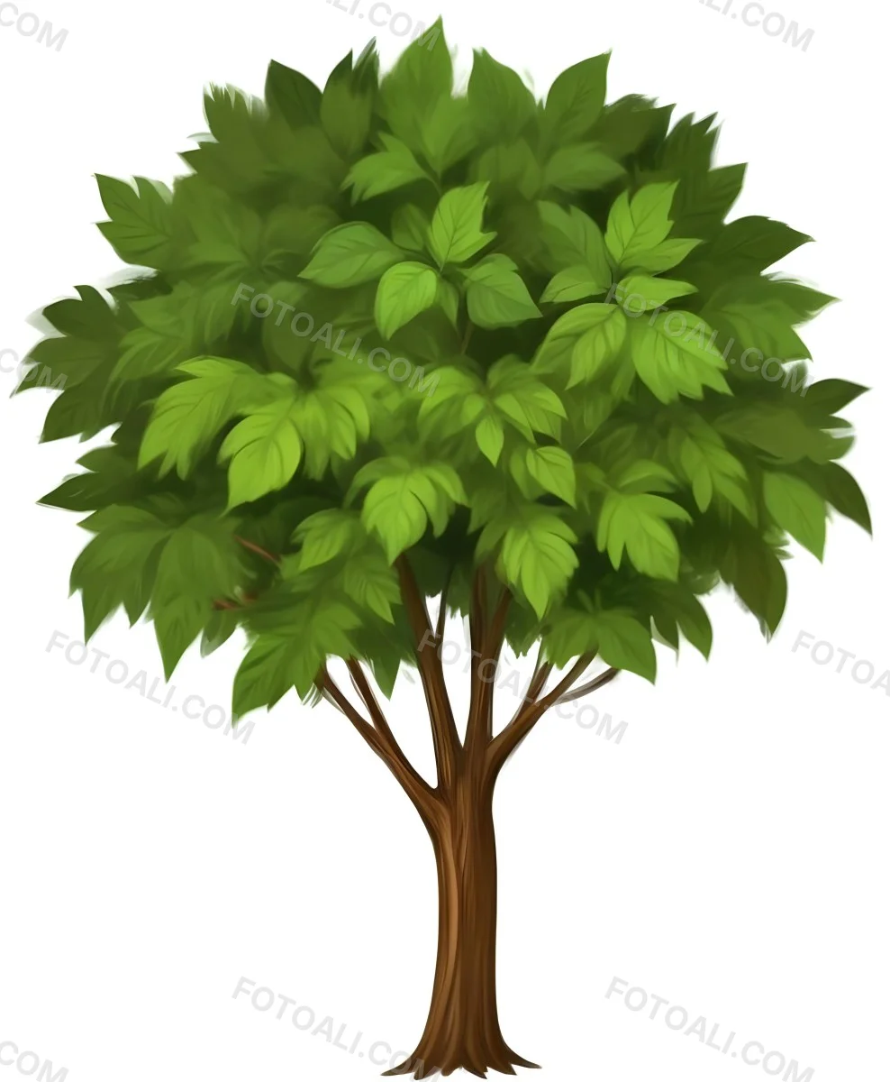 A Large Lush Green Tree With A Thick Trunk And Full Canopy Of Leaves In A Forest Setting With A Blurred Verdant Background 6 7d2f