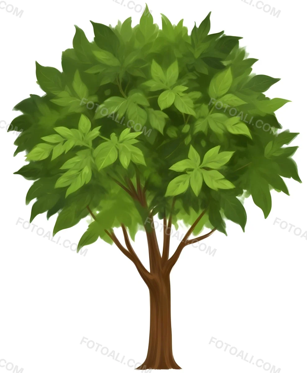 A Large Lush Green Tree With A Thick Trunk And Full Canopy Of Leaves In A Forest Setting With A Blurred Verdant Background 8 E661