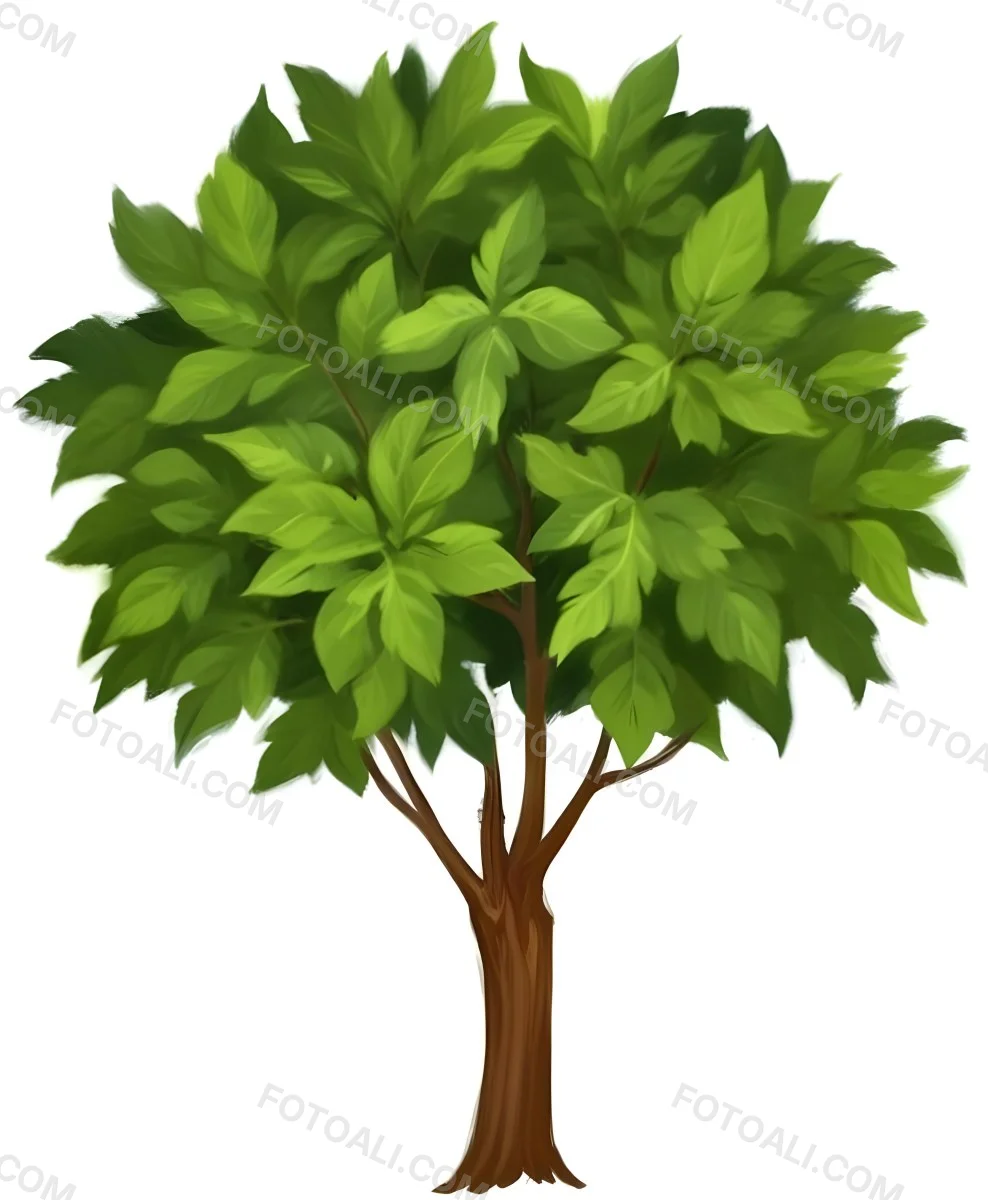 A Large Lush Green Tree With A Thick Trunk And Full Canopy Of Leaves In A Forest Setting With A Blurred Verdant Background 9 02a5