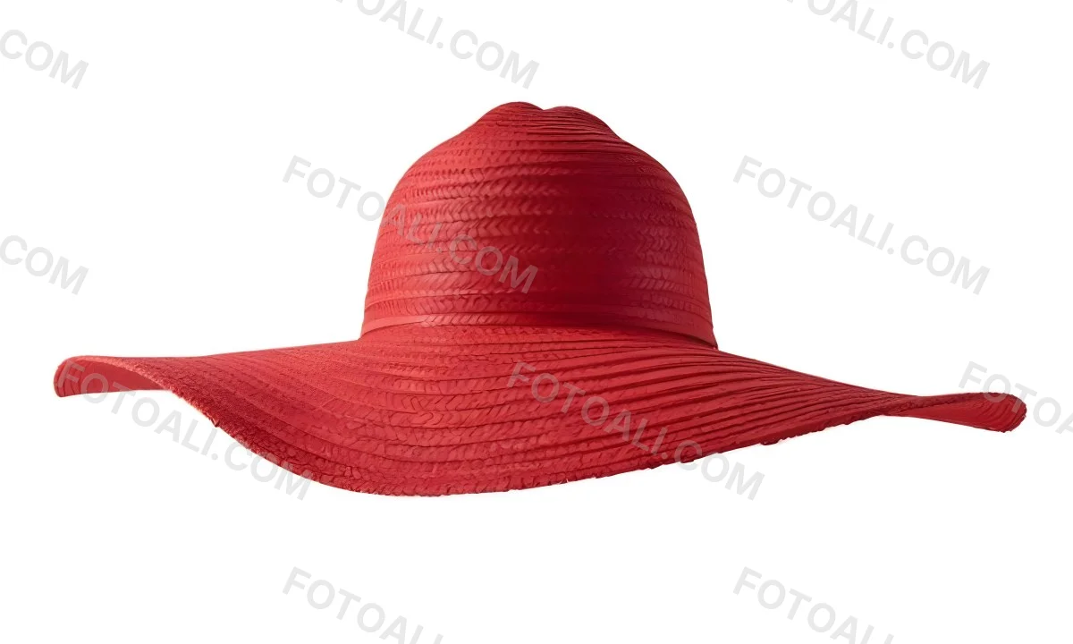 A Large Red Straw Hat With A Wide Brim 13 A192