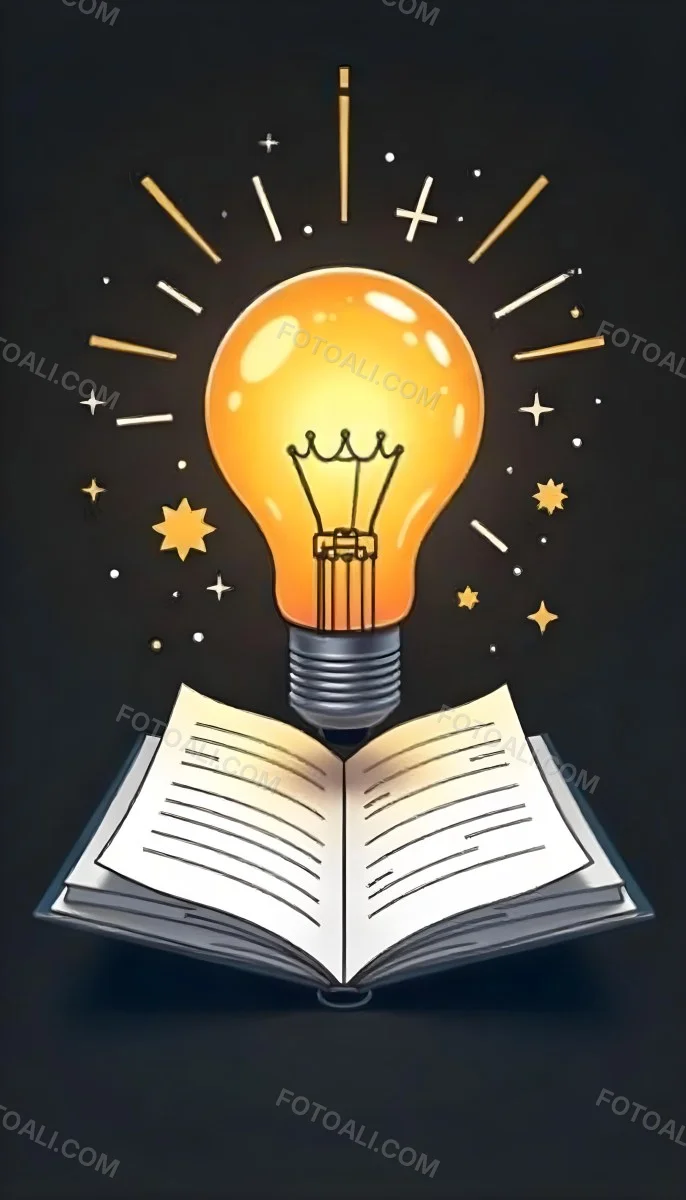 A Light Bulb Above An Open Book With Stars And Sparkles In The Background Concept Of Knowledge Creativity And Inspiration Vibrant Colors Clean Lines And A Modern Design 22 D9ed