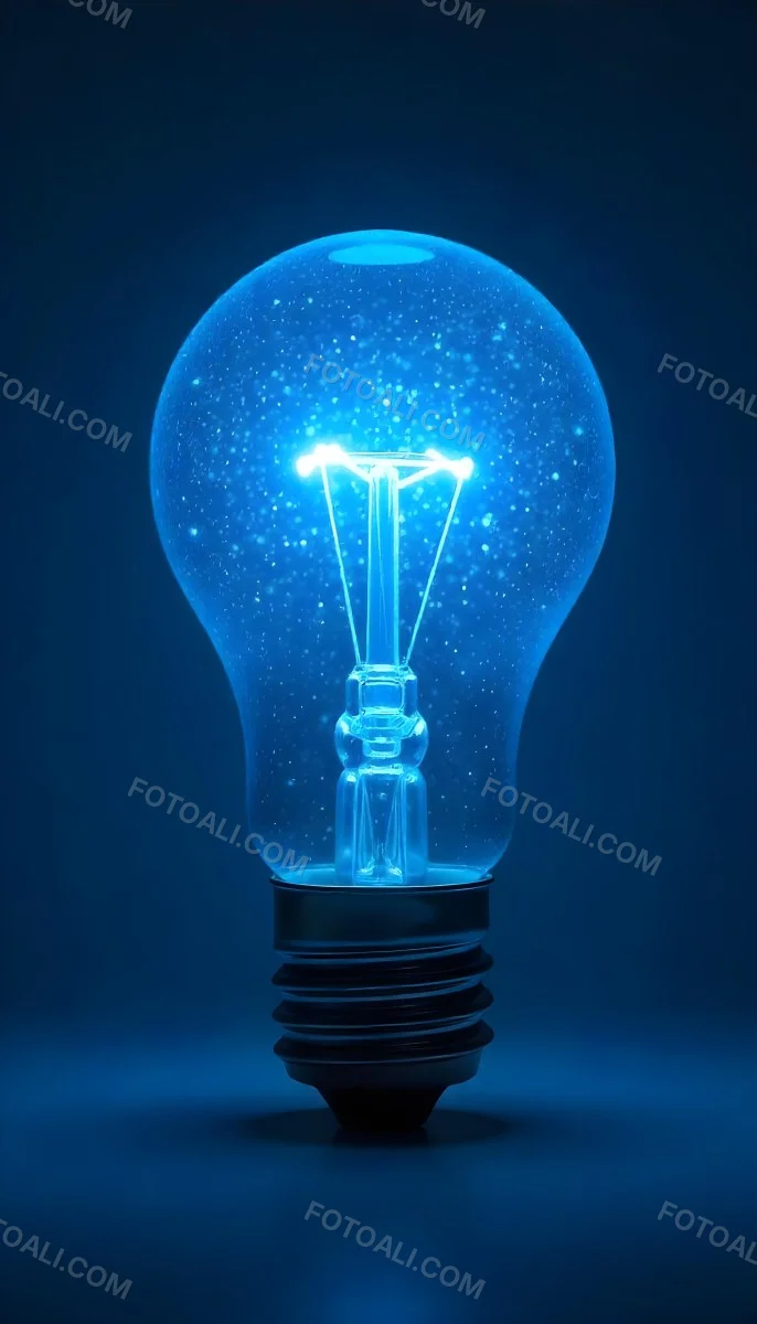 A Light Bulb With A Blue Glow Intricate Geometric Patterns Inside Casting A Soft Speckled Light On A Blue Background Creating A Sense Of Innovation 27 4cb1