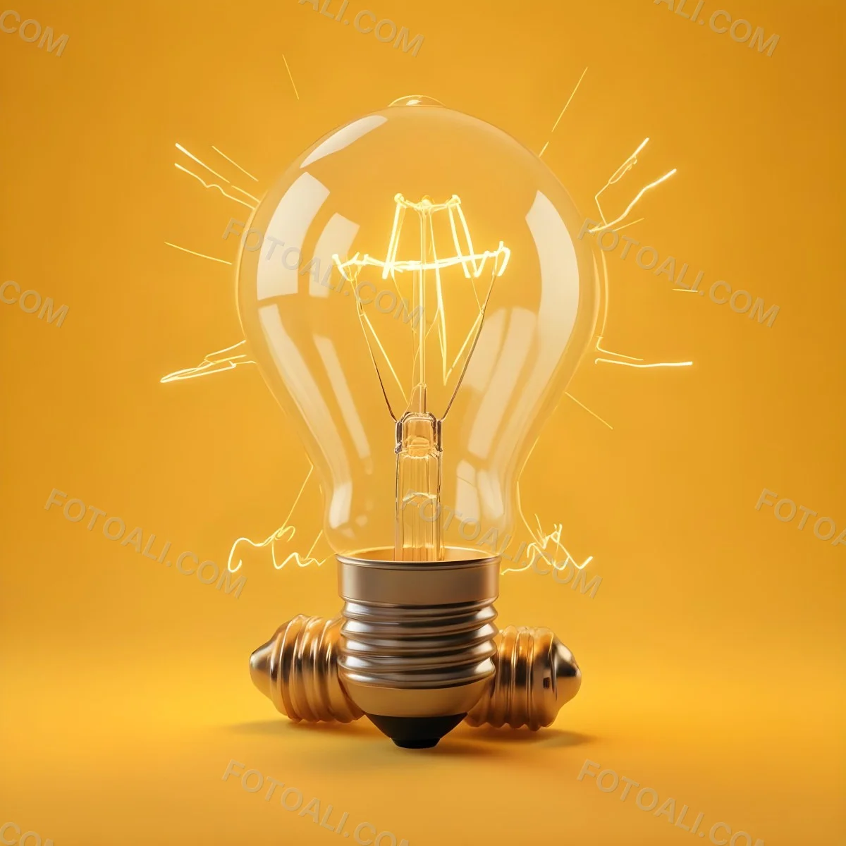 A Light Bulb With A Glowing Filament Casting A Warm Light On A Yellow Background Creating A Warm And Inviting Atmosphere 11 6216