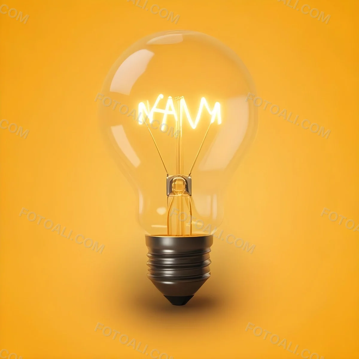A Light Bulb With A Glowing Filament Casting A Warm Light On A Yellow Background Creating A Warm And Inviting Atmosphere 18 5ff1