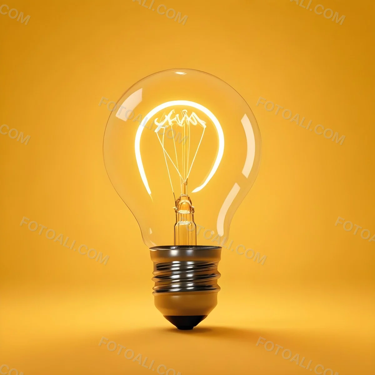 A Light Bulb With A Glowing Filament Casting A Warm Light On A Yellow Background Creating A Warm And Inviting Atmosphere 5 1da9