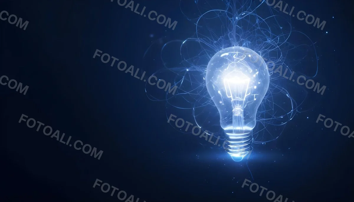 A Light Bulb With A Glowing Filament Surrounded By A Network Of Interconnected Lines And Dots On A Dark Blue Background 18 3a6a
