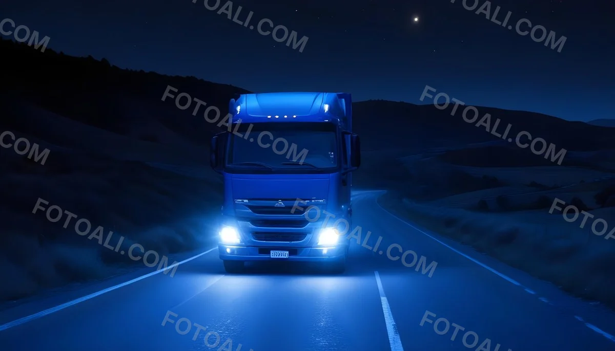 A Long Silver Truck On The Road The Trailer Is Reflective Like A Mirror Sunset Sky In The Background 701 E22b