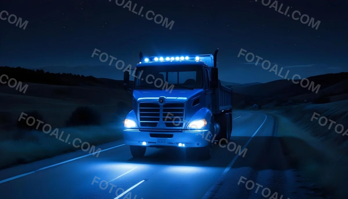 A Long Silver Truck On The Road The Trailer Is Reflective Like A Mirror Sunset Sky In The Background 706 Dd69