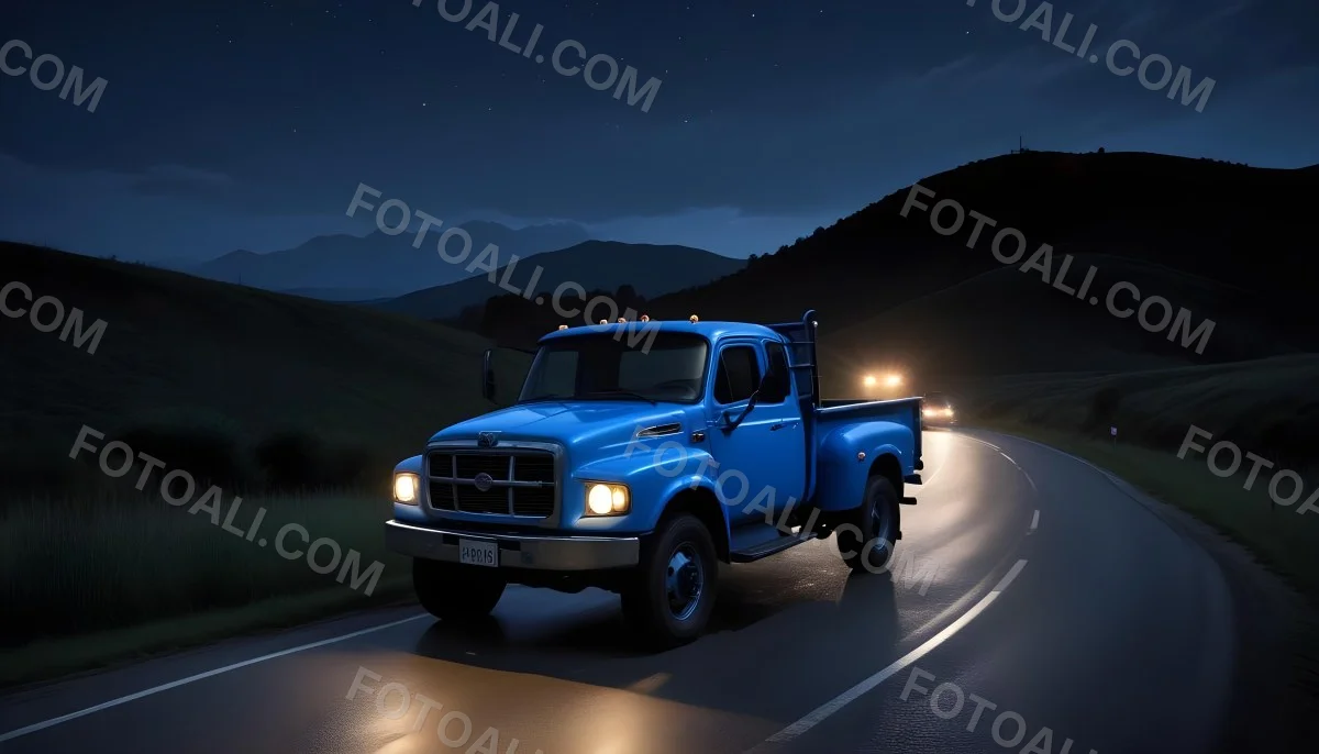 A Long Silver Truck On The Road The Trailer Is Reflective Like A Mirror Sunset Sky In The Background 710 690a