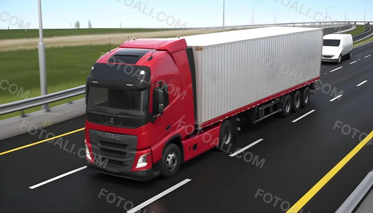 A Long Silver Truck On The Road The Trailer Is Reflective Like A Mirror Sunset Sky In The Background 729 5b1c