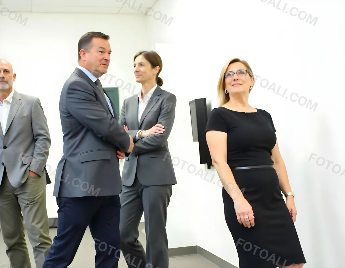 A Middle Aged Caucasian Woman With Short Blonde Hair And A Middle Aged Caucasian Man With Gray Hair And Glasses Both Smiling And Dressed Formally 7 5525