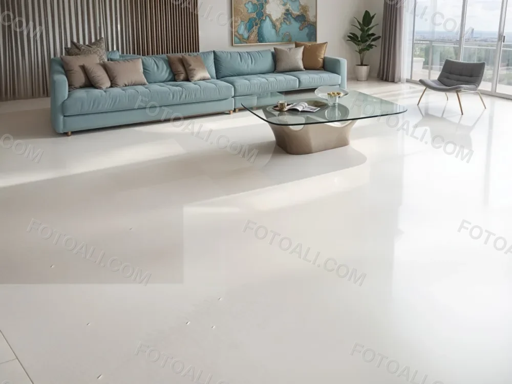 A Modern Living Room With A Large Gray Sectional Sofa A Glass Coffee Table And A Minimalist Decor Style The Room Has White Walls And Floors Creating A Bright And Airy Atmosphere 1 C587