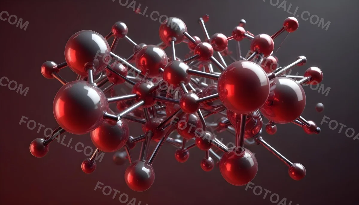 A Molecular Structure With Red And Gray Spheres Connected By Rods Floating In A Red And Dark Background 10 Ec9e