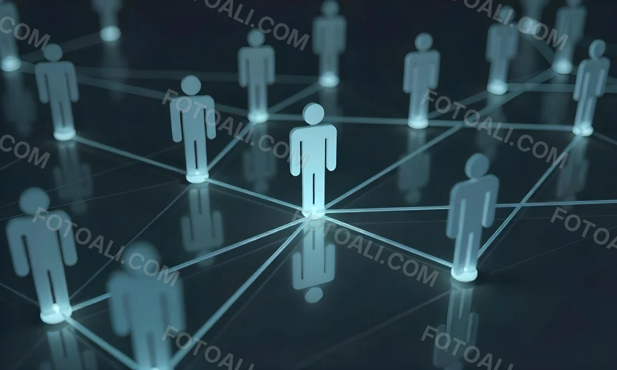 A Network Of Glowing Stick Figures Connected By Lines Symbolizing Connections And Relationships On A Dark Background 10 A501