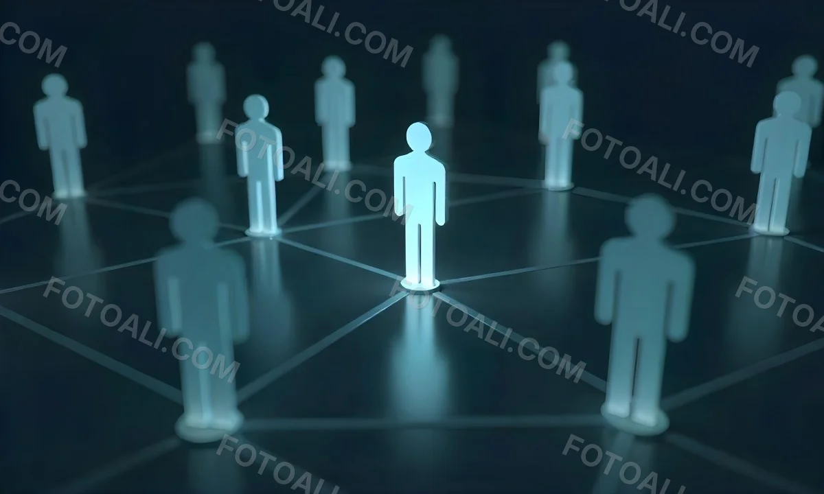 A Network Of Glowing Stick Figures Connected By Lines Symbolizing Connections And Relationships On A Dark Background 18 87e1