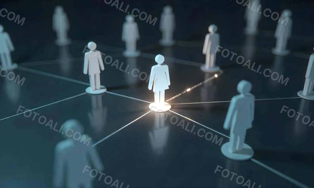 A Network Of Glowing Stick Figures Connected By Lines Symbolizing Connections And Relationships On A Dark Background 22 73af