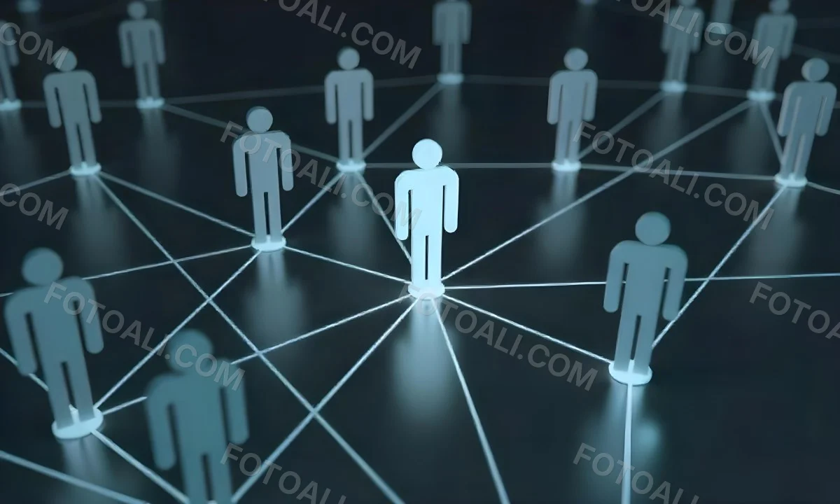 A Network Of Glowing Stick Figures Connected By Lines Symbolizing Connections And Relationships On A Dark Background 7 4d0f