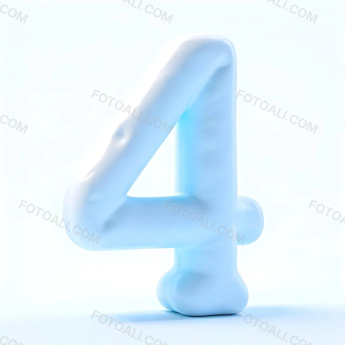A Number Four Made Of Ice White Color Frozen Texture Isolated On A White Background Clear Details Studio Shot 26 52a0