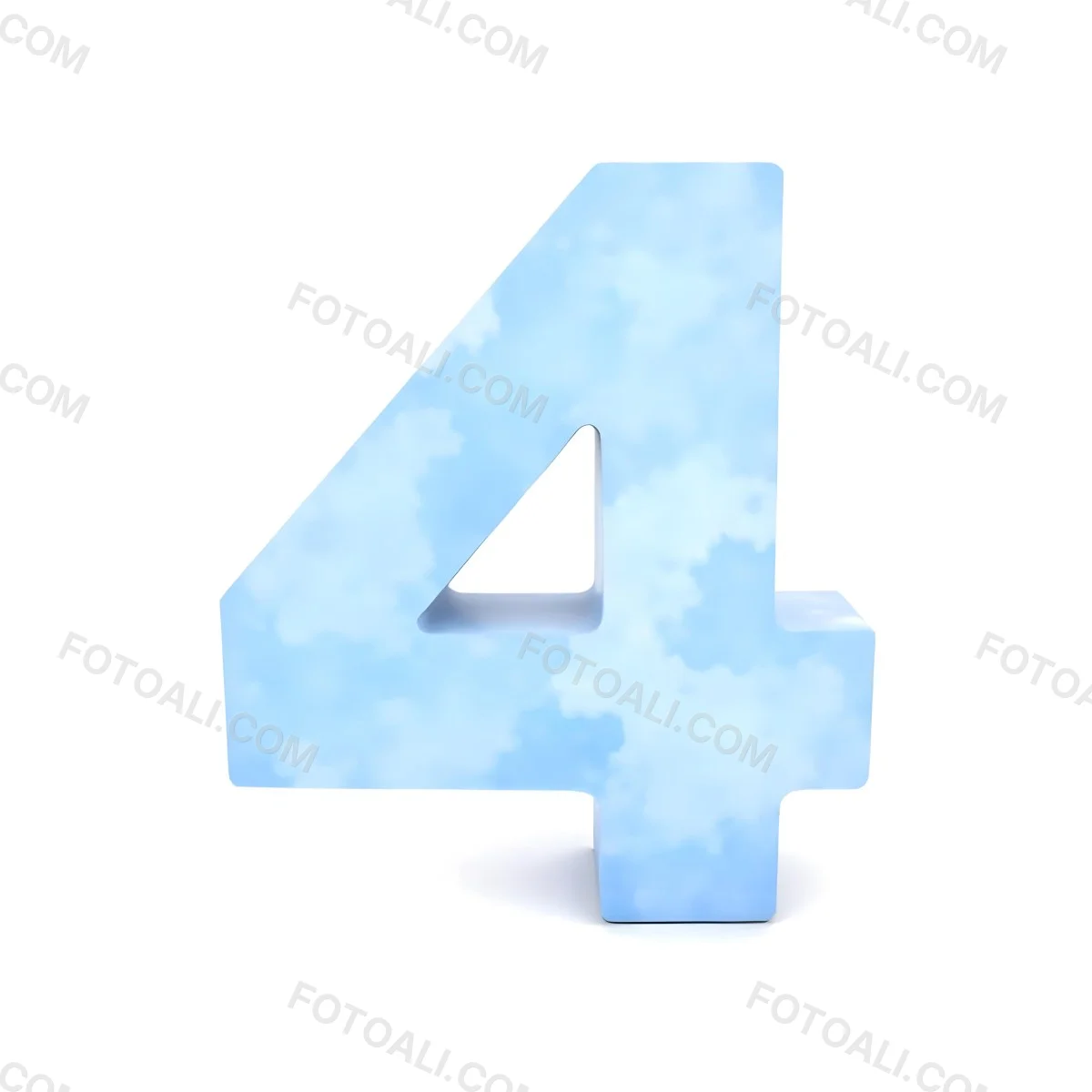 A Number Four Made Of Ice White Color Frozen Texture Isolated On A White Background Clear Details Studio Shot 27 38f5