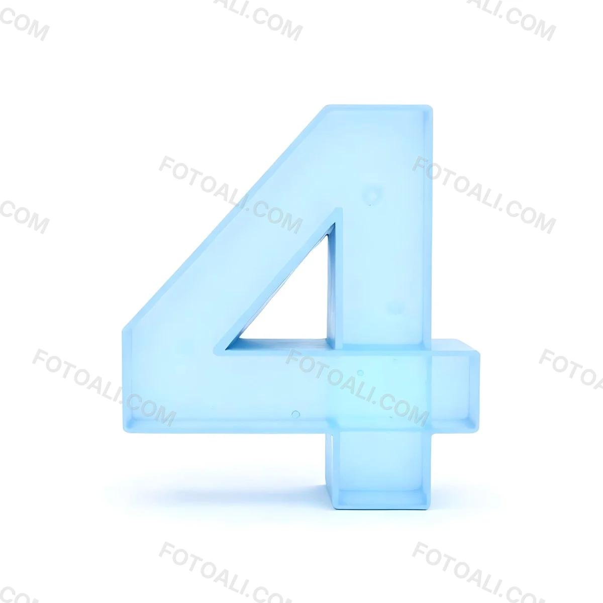 A Number Four Made Of Ice White Color Frozen Texture Isolated On A White Background Clear Details Studio Shot 53 8b68