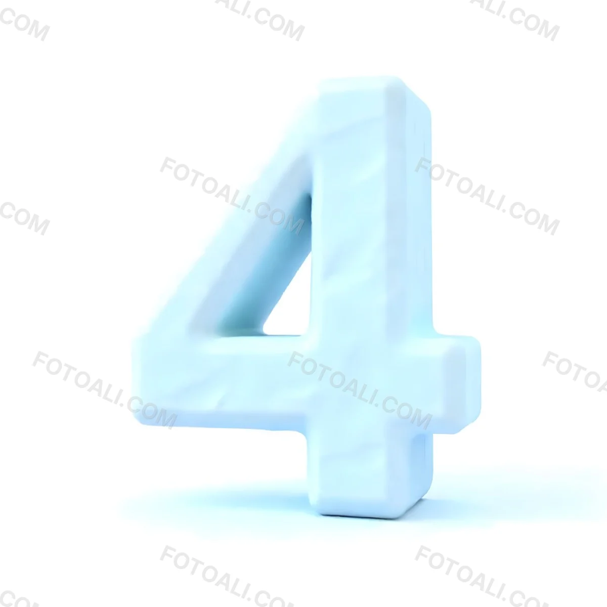 A Number Four Made Of Ice White Color Frozen Texture Isolated On A White Background Clear Details Studio Shot 56 4cad