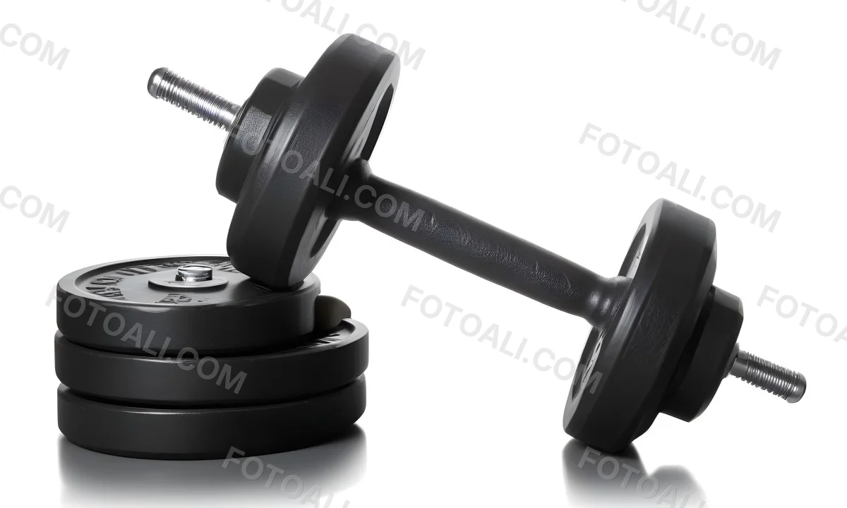 A Pair Of Black Metal Dumbbells With Weight Plates Stacked On A Dark Surface 2 3052