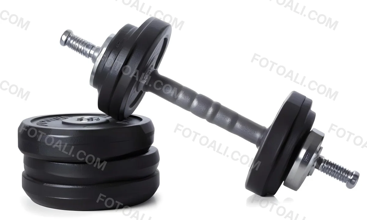 A Pair Of Black Metal Dumbbells With Weight Plates Stacked On A Dark Surface 5 5262