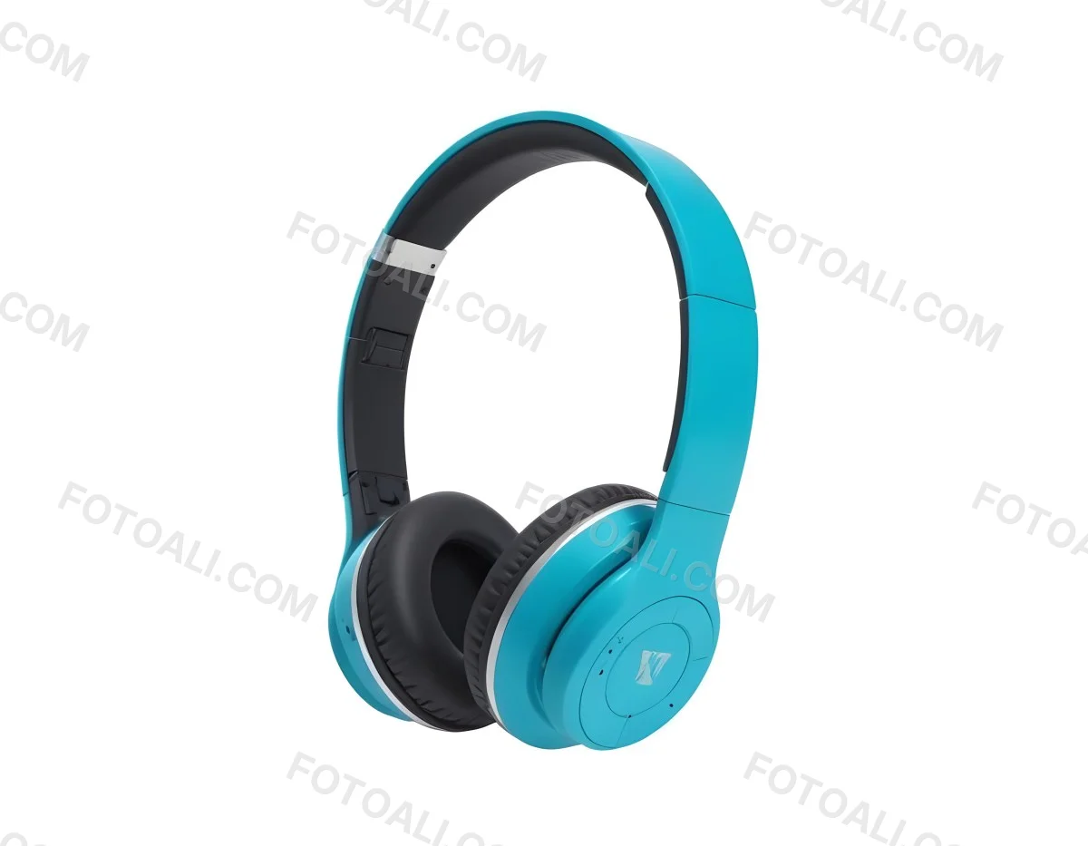 A Pair Of Turquoise And Black Wireless Headphones With A Padded Headband And Earcups Isolated On A Black Background 15 Cefa