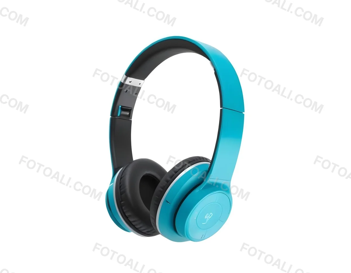A Pair Of Turquoise And Black Wireless Headphones With A Padded Headband And Earcups Isolated On A Black Background 5 2089