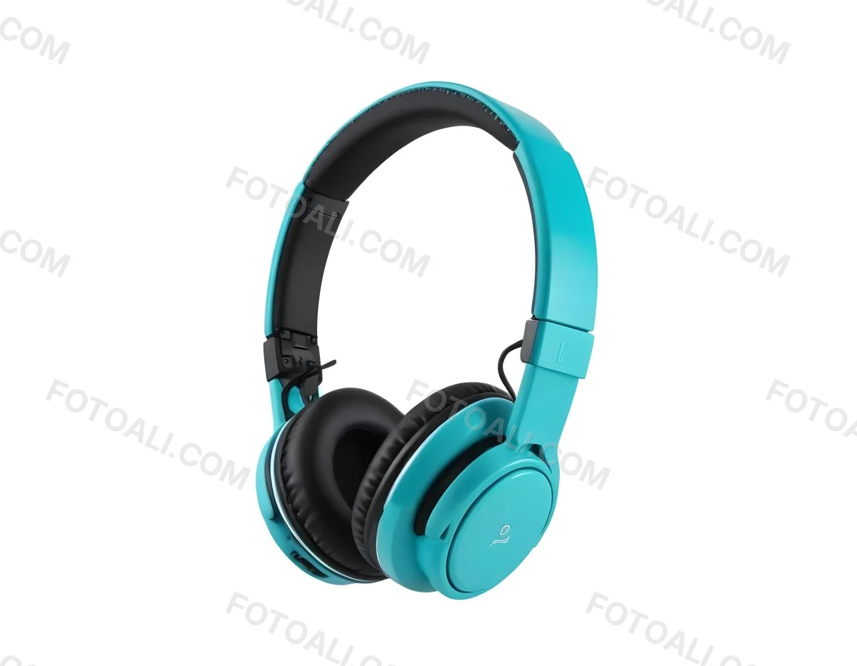 A Pair Of Turquoise And Black Wireless Headphones With A Padded Headband And Earcups Isolated On A Black Background 8 11cc
