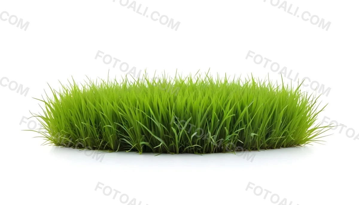 A Patch Of Green Grass Vibrant And Lush With Varying Shades Of Green Isolated On A White Background Creating A Clean And Simple Composition 12 6076