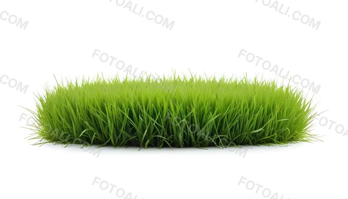 A Patch Of Green Grass Vibrant And Lush With Varying Shades Of Green Isolated On A White Background Creating A Clean And Simple Composition 26 0794