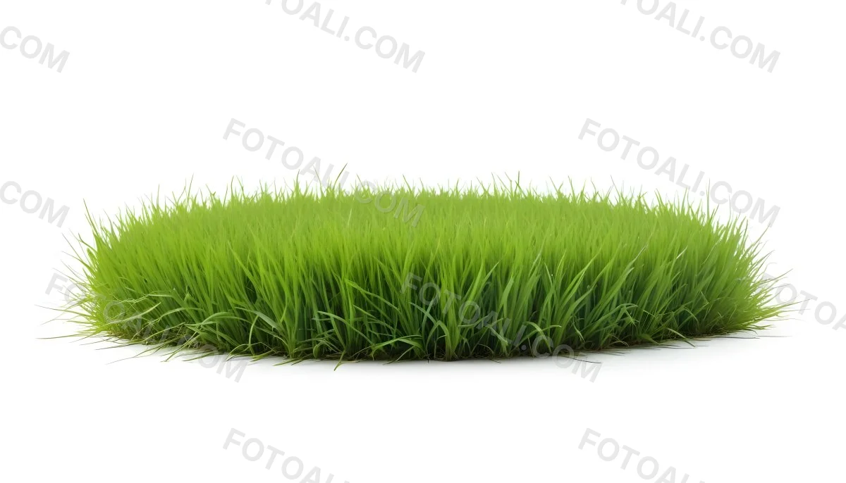 A Patch Of Green Grass Vibrant And Lush With Varying Shades Of Green Isolated On A White Background Creating A Clean And Simple Composition 8 F33c