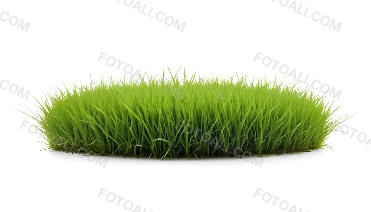 A Patch Of Green Grass Vibrant And Lush With Varying Shades Of Green Isolated On A White Background Creating A Clean And Simple Composition 9 2833