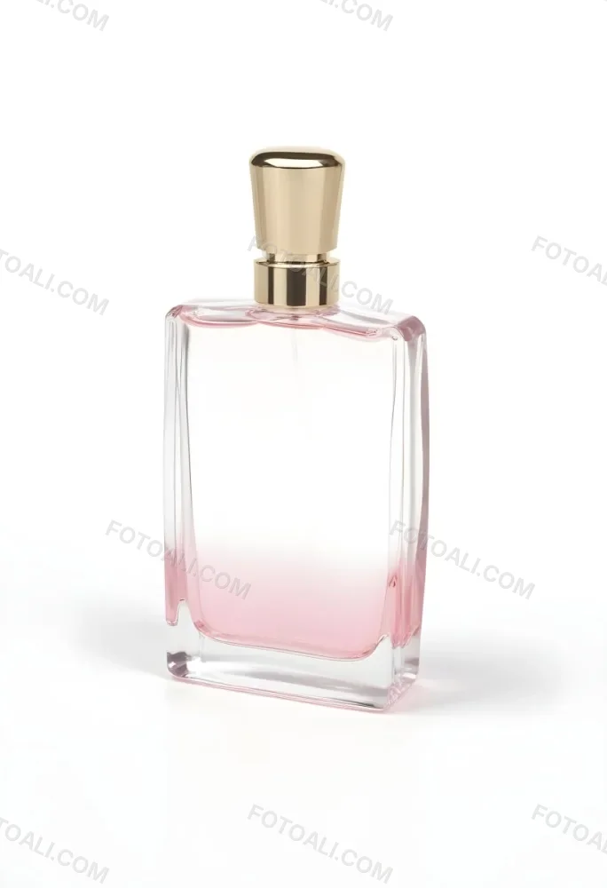 A Perfume Bottle With A Transparent Cap And A Transparent Body Containing A Pink Liquid Isolated On A White Background 13 A2e6
