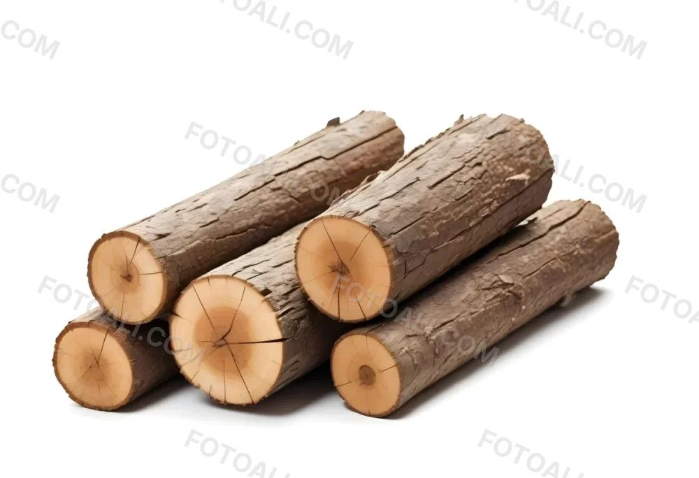 A Pile Of Firewood Logs With Bark Arranged In A Stack Showing The Texture And The Rough Texture Of The Bark On A White Background 17 2474