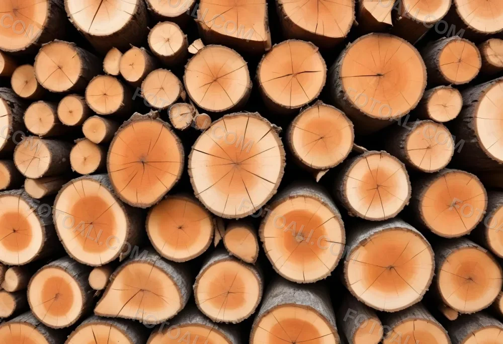 A Pile Of Firewood Logs With Bark Arranged In A Stack Showing The Texture And The Rough Texture Of The Bark On A White Background 30 4171