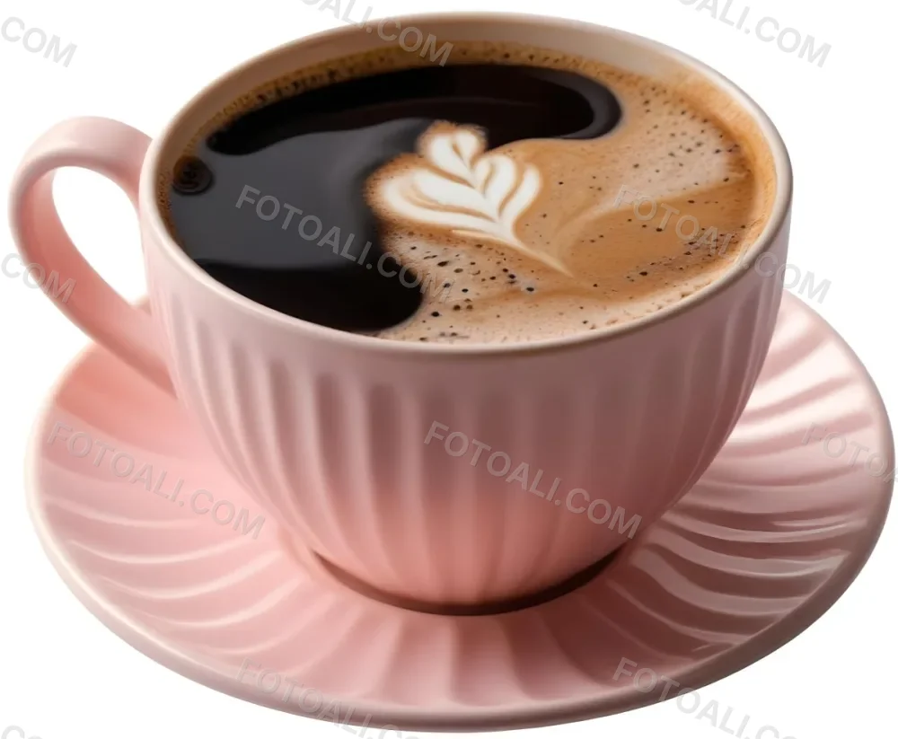 A Pink Ceramic Cup Filled With A Creamy Frothy Latte Or Cappuccino Featuring An Intricate Latte Art Design On The Surface Of The Drink Placed On A Wooden Table In A Sunlit Kitchen With Morning Ligh 11 8d4e