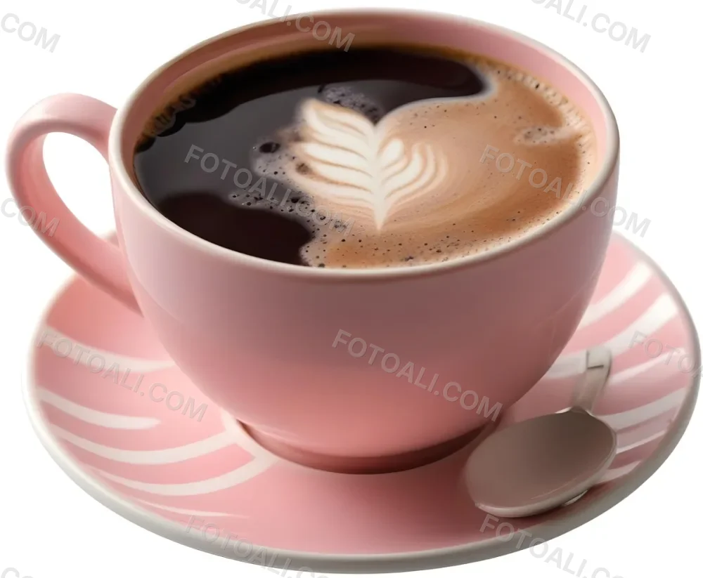 A Pink Ceramic Cup Filled With A Creamy Frothy Latte Or Cappuccino Featuring An Intricate Latte Art Design On The Surface Of The Drink Placed On A Wooden Table In A Sunlit Kitchen With Morning Ligh 12 Bbc0