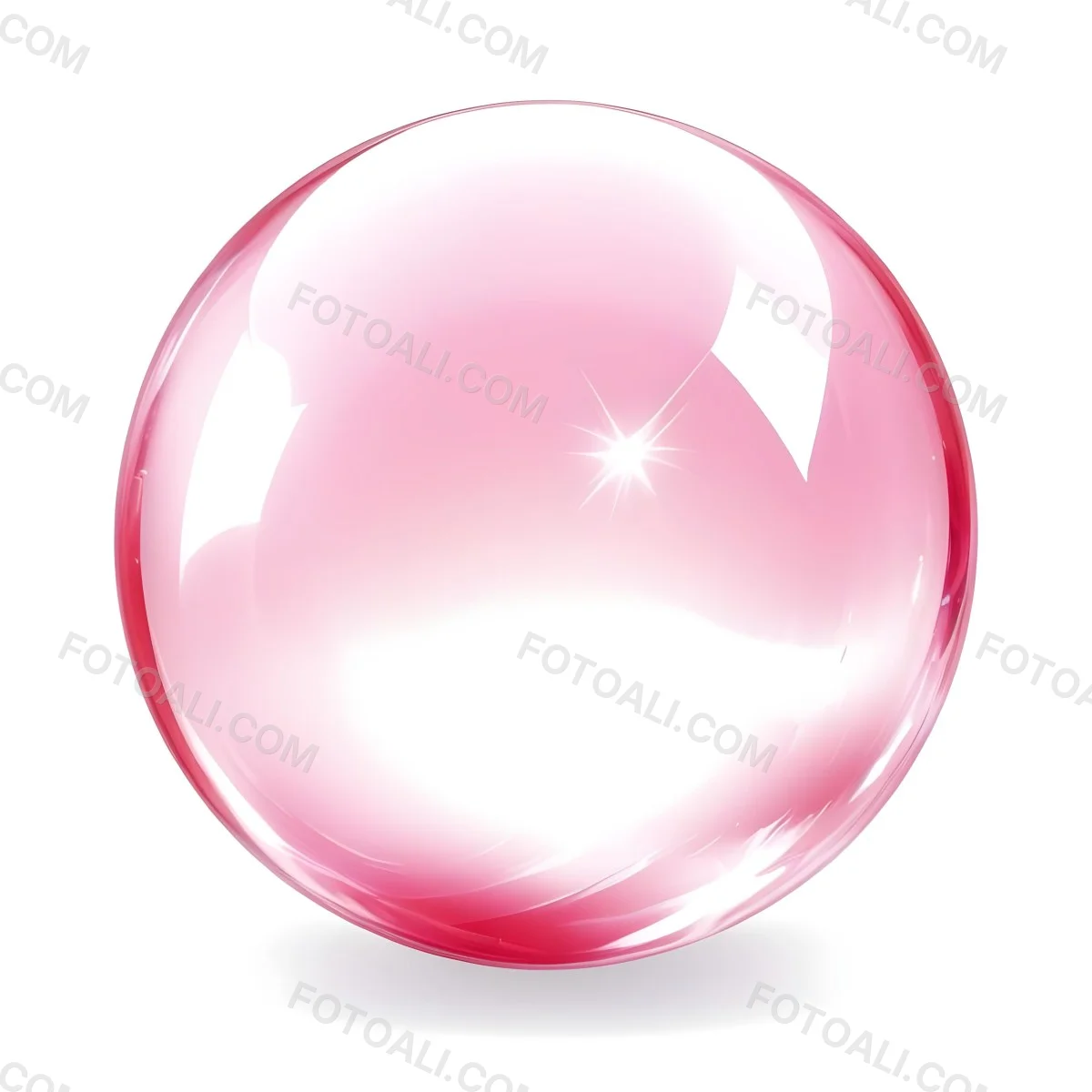 A Pink Crystal Ball With Light Reflections Smooth Surface Vibrant Colors Isolated On A White Background Creating A Visually Appealing And Magical Aesthetic 22 3d73