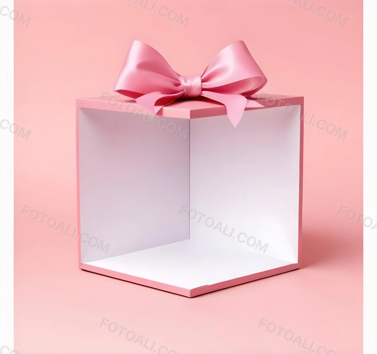 A Pink Gift Box With A Large Pink Bow On A Pink Ba 2 A47f